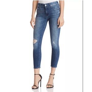 MOTHER The Looker Crop in Gypsy Mid Rise Skinny Jean Denim Distressed Size 26